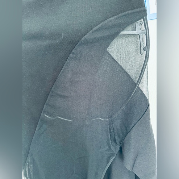 MUGLER Illusion Strapless Crepe De Chine And Tulle Mesh Cut Out Dress Medium - Picture 8 of 17